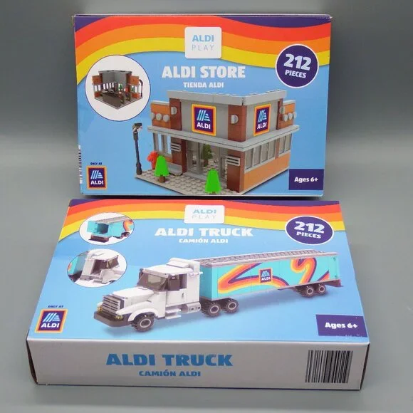 NIB Aldi Store Building and Freight Truck Set 212 Building Blocks Each Bee Happy - Picture 1 of 9